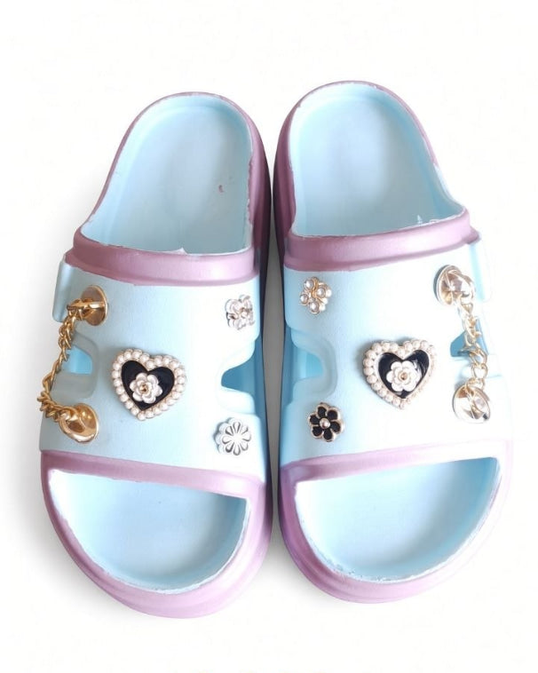 Charm Cloud Slides – Baby Blue & Lilac
