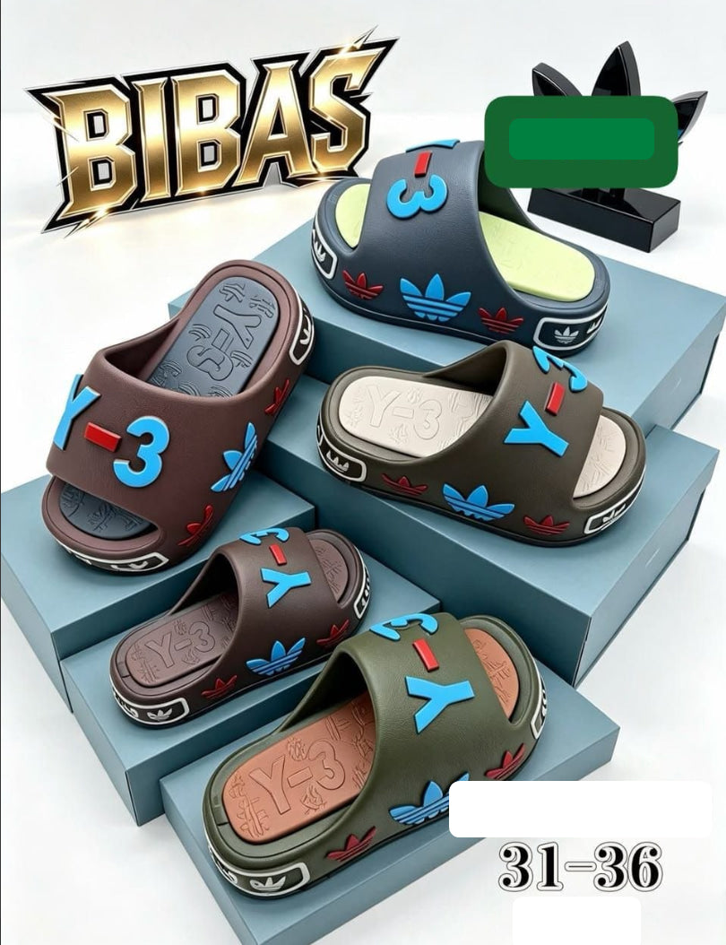 Y-3 Style Slide Sandals – Kids (Sizes 31-36)